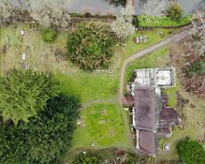 DJI_0319 Aerial view of Packwood Churchyard